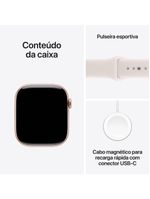 Apple watch series 11 gps 46mm ouro rosa pulseira p/m esportiva blush-clara