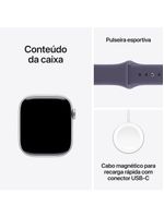 Apple watch series 11 gps 42mm prateada pulseira p/m esportiva roxo-névoa
