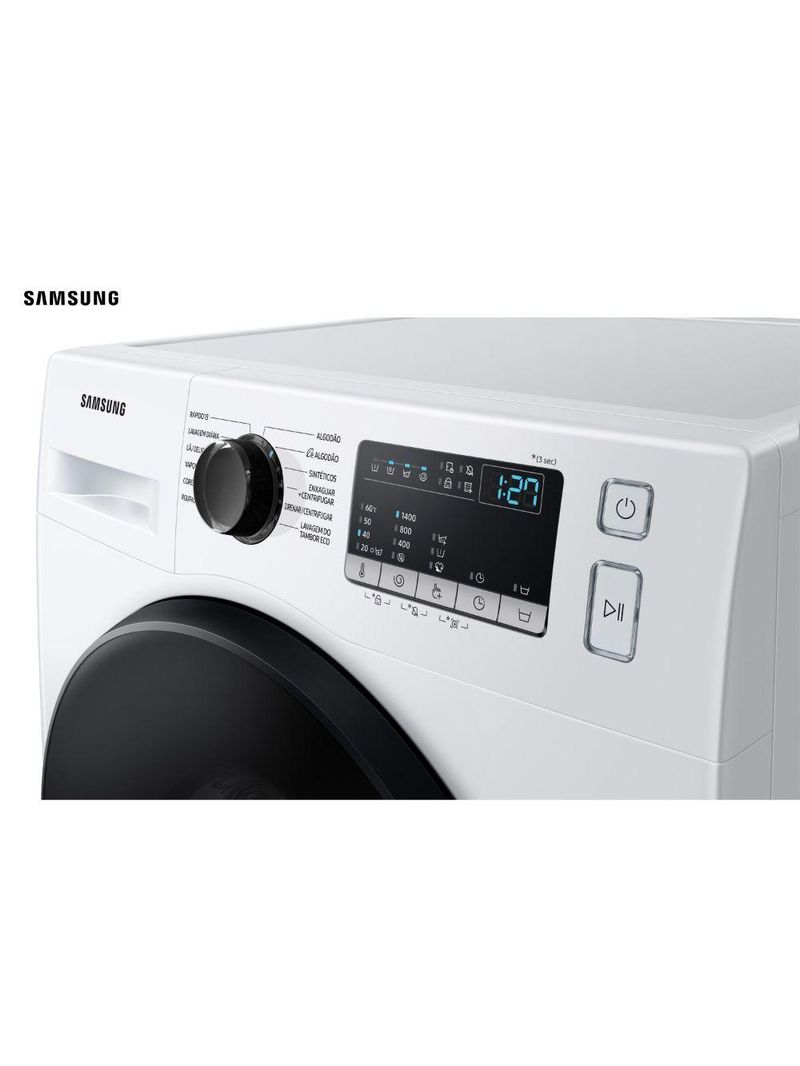 Lavadora De Roupas Samsung Digital Inverter 11kg Porta Black WW11T Branca 220V