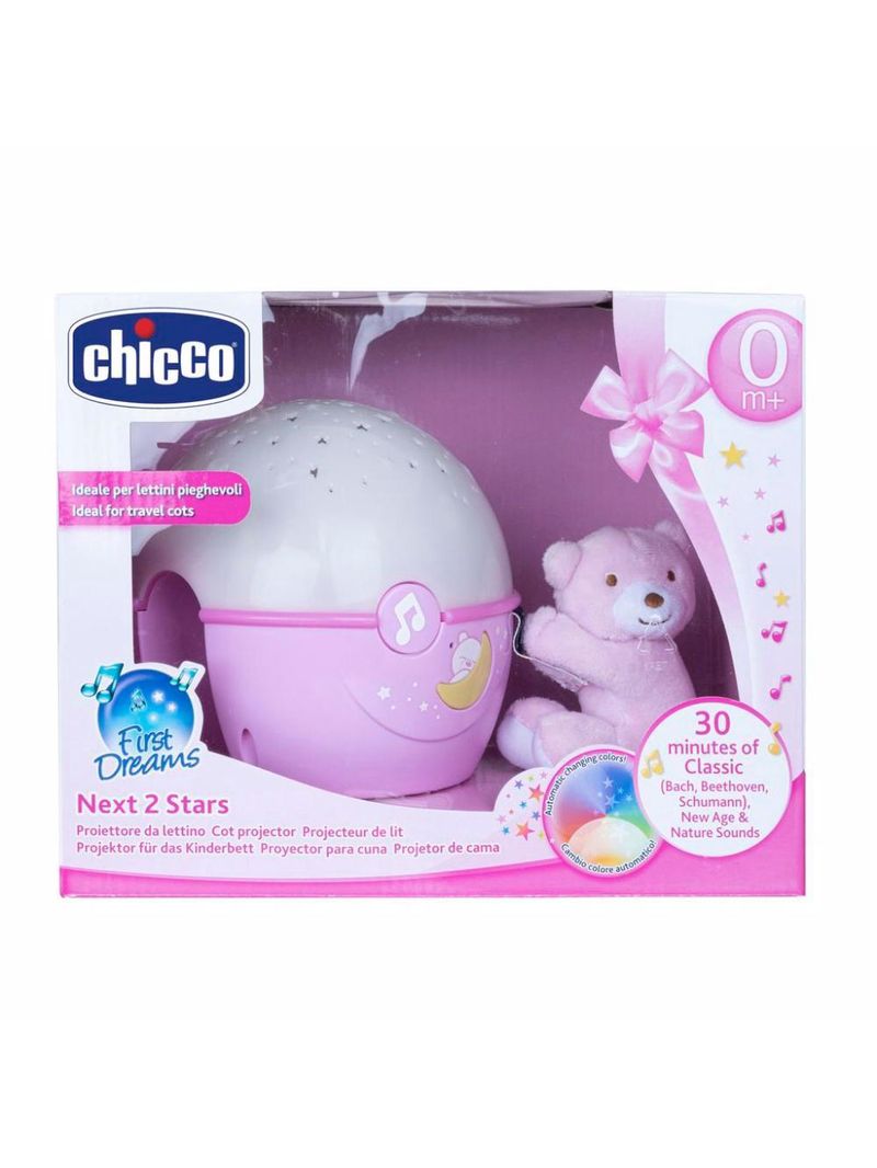 Projetor de berço next 2 stars rosa - chicco