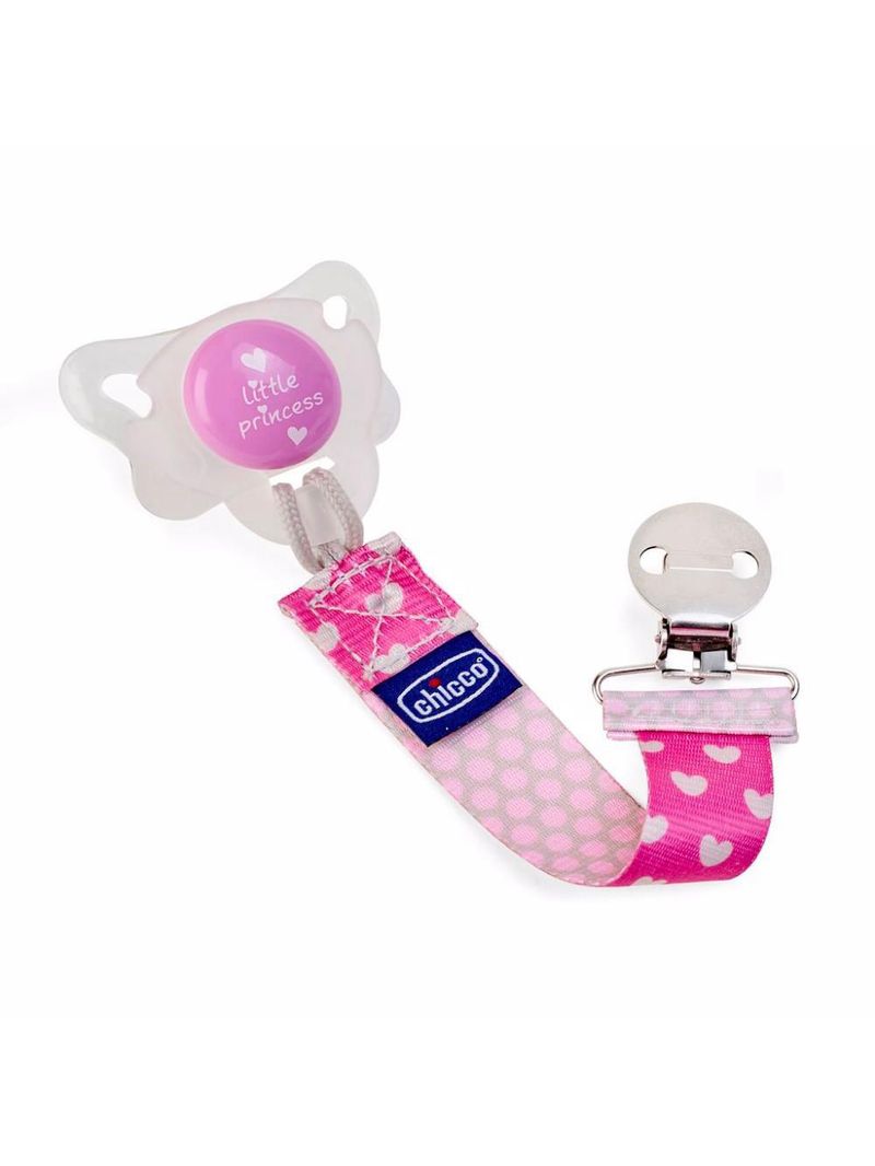 Prendedor de chupeta fashion clip rosa - chicco