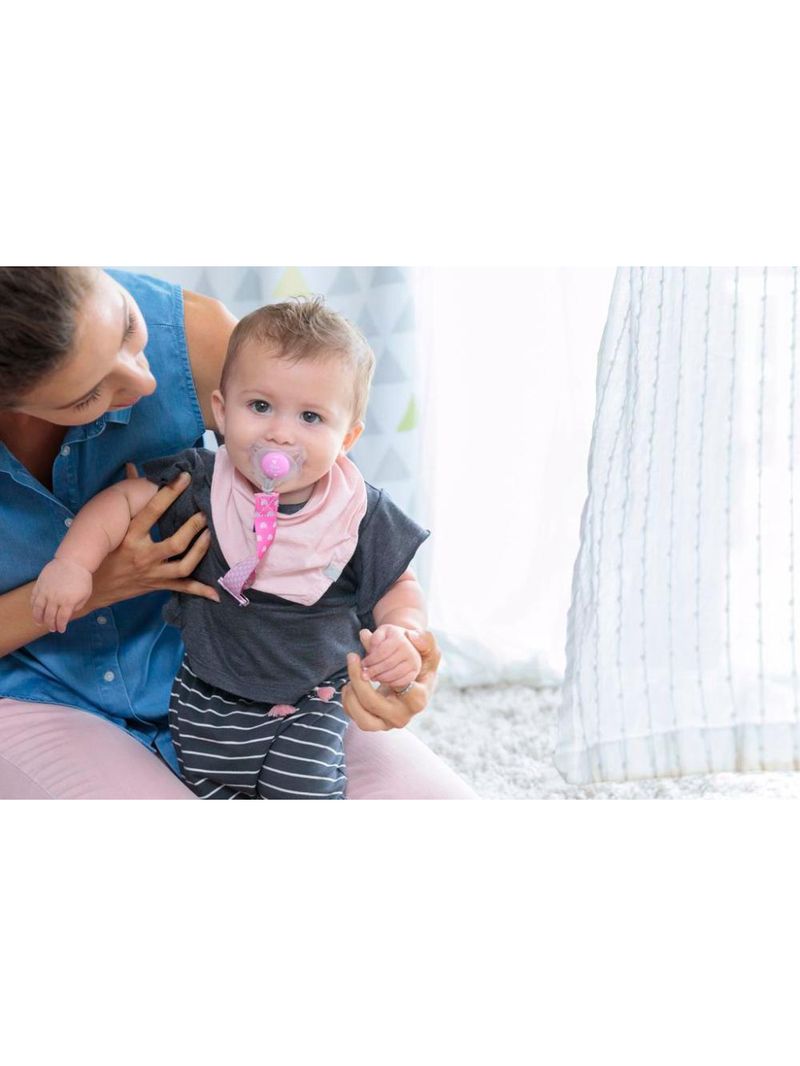 Prendedor de chupeta fashion clip rosa - chicco
