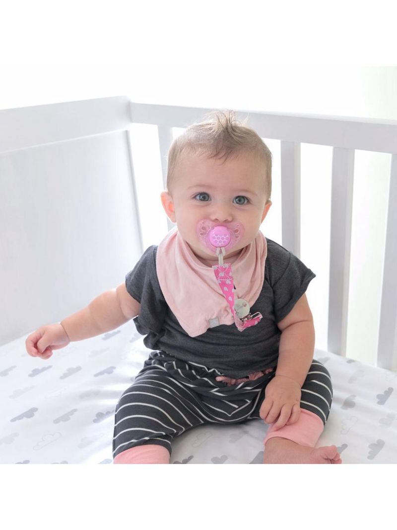 Prendedor de chupeta fashion clip rosa - chicco