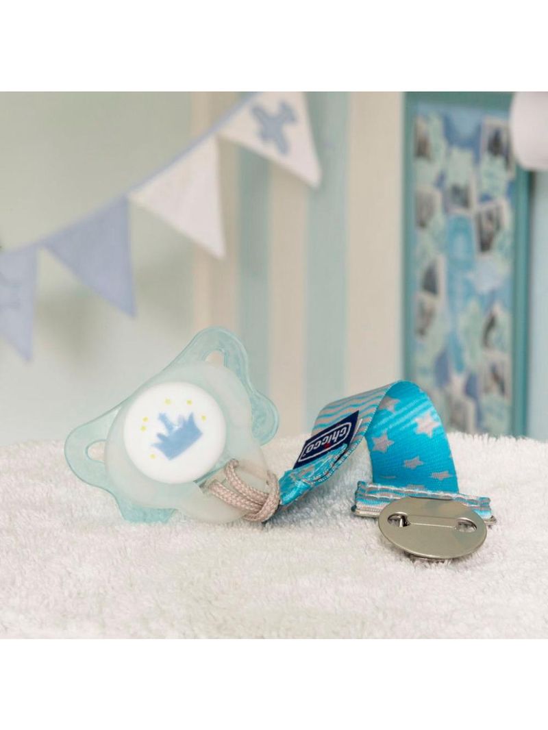 Prendedor de chupeta fashion clip azul - chicco