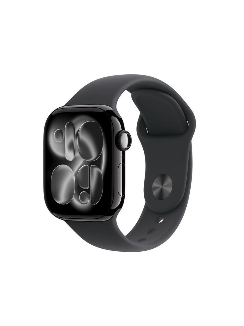 Apple watch series 11 gps 42mm preto brilhante pulseira m/g esportiva preta