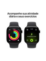 Apple watch series 11 gps 42mm preto brilhante pulseira m/g esportiva preta