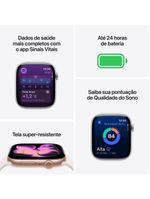 Apple watch series 11 gps 42mm preto brilhante pulseira m/g esportiva preta