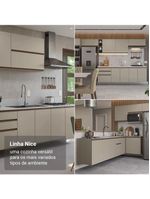 Armário De Cozinha Completa De Canto 465 Cm Suspensa Nice Madesa 10 Crema