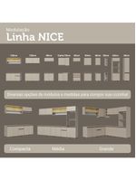 Armário De Cozinha Completa De Canto 465 Cm Suspensa Nice Madesa 10 Crema