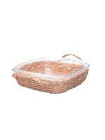 Refratário de vidro borossilicato com suporte e alça 21,5cm