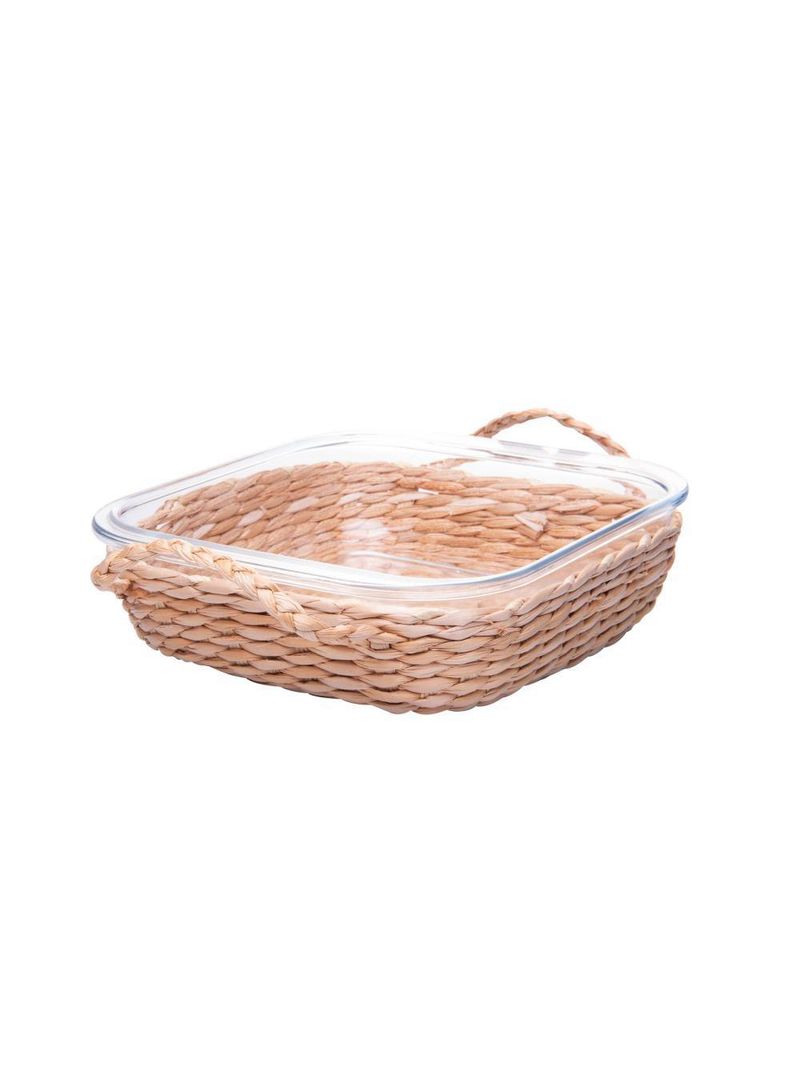 Refratário de vidro borossilicato com suporte e alça 21,5cm