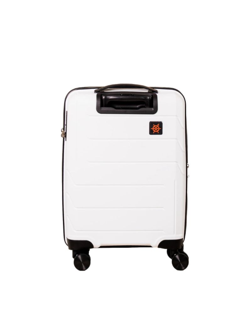 Mala Pequena de Bordo Navegat Expansíve Branca Rodas Duplas Cadeado TSA Polipropileno