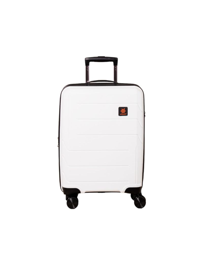 Mala Pequena de Bordo Navegat Expansíve Branca Rodas Duplas Cadeado TSA Polipropileno