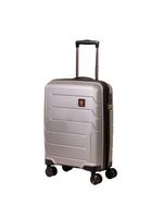 Mala Pequena de Bordo Navegat Expansível Cinza Metálico Rodas Duplas Cadeado TSA Polipropileno