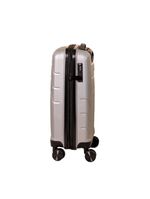 Mala Pequena de Bordo Navegat Expansível Cinza Metálico Rodas Duplas Cadeado TSA Polipropileno