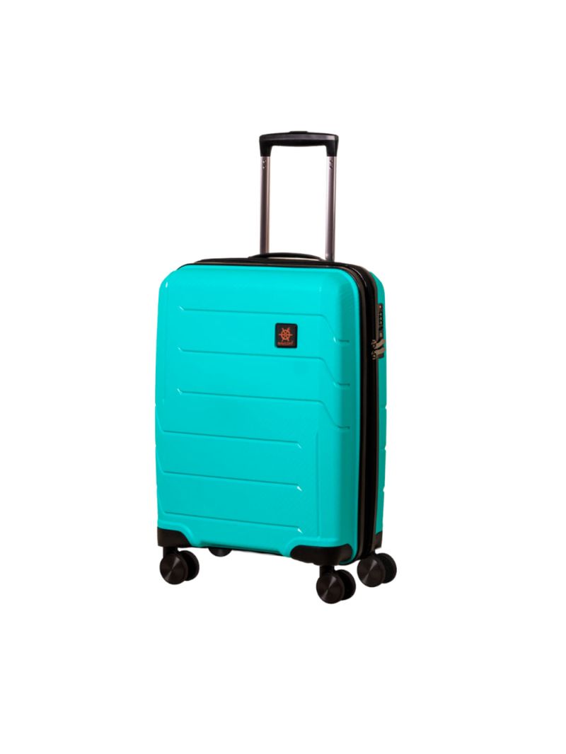 Mala Pequena de Bordo Navegat Expansível Turquesa Rodas Duplas Cadeado TSA Polipropileno