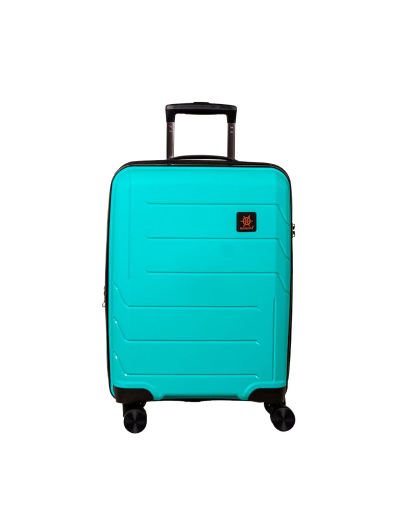 Mala Pequena de Bordo Navegat Expansível Turquesa Rodas Duplas Cadeado TSA Polipropileno