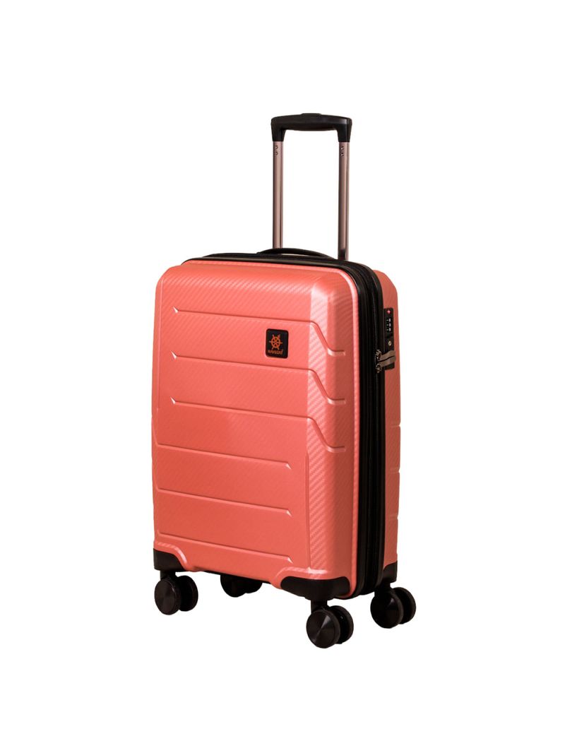 Mala Pequena de Bordo Navegat Expansível Rosê Gold Rodas Duplas Cadeado TSA Polipropileno