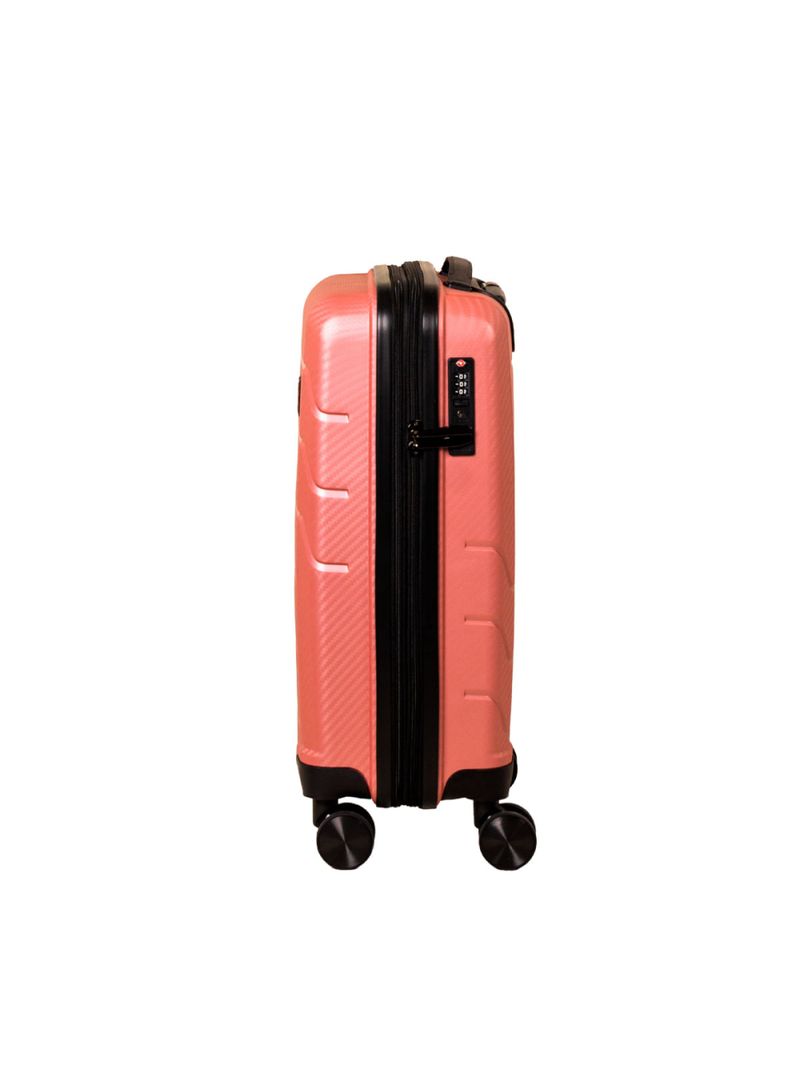 Mala Pequena de Bordo Navegat Expansível Rosê Gold Rodas Duplas Cadeado TSA Polipropileno