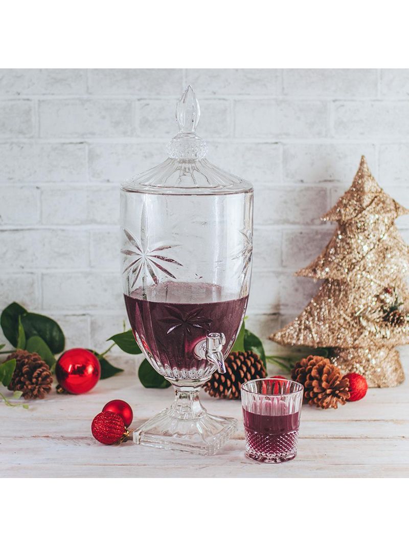 Suqueira cristal ecológico com pé e tampa palm tree 4,5l