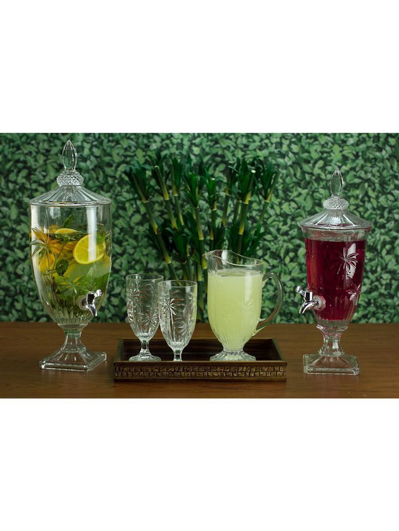 Suqueira cristal ecológico com pé e tampa palm tree 4,5l