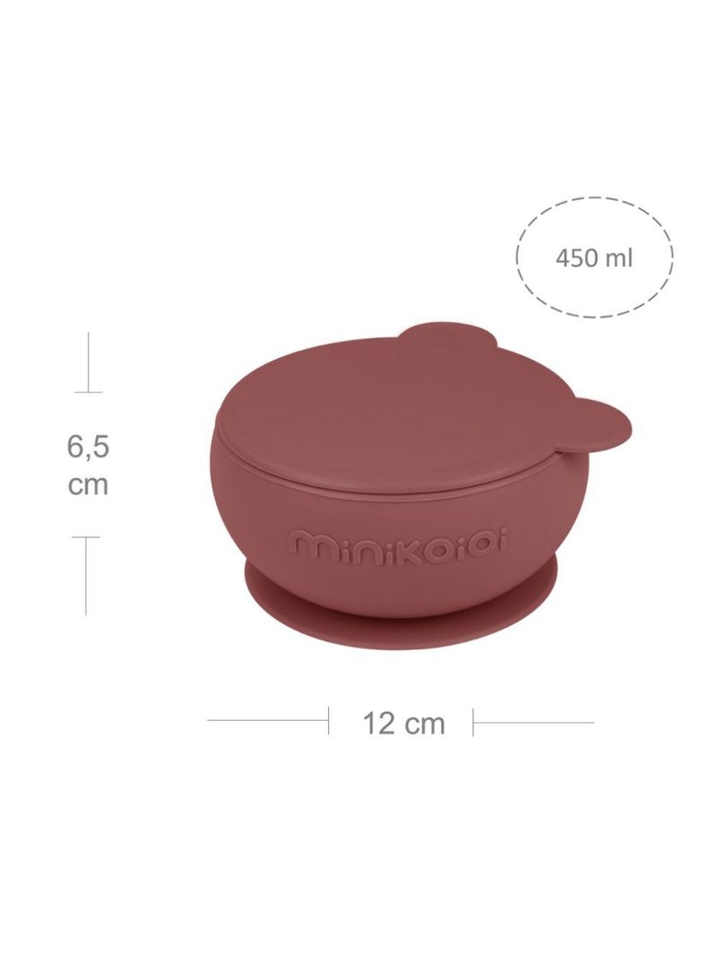 Tigela urso de silicone bowly 450ml velvet rose - minikoioi