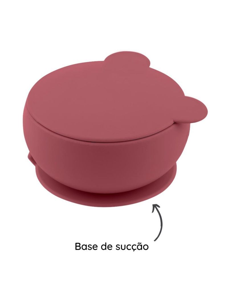 Tigela urso de silicone bowly 450ml velvet rose - minikoioi