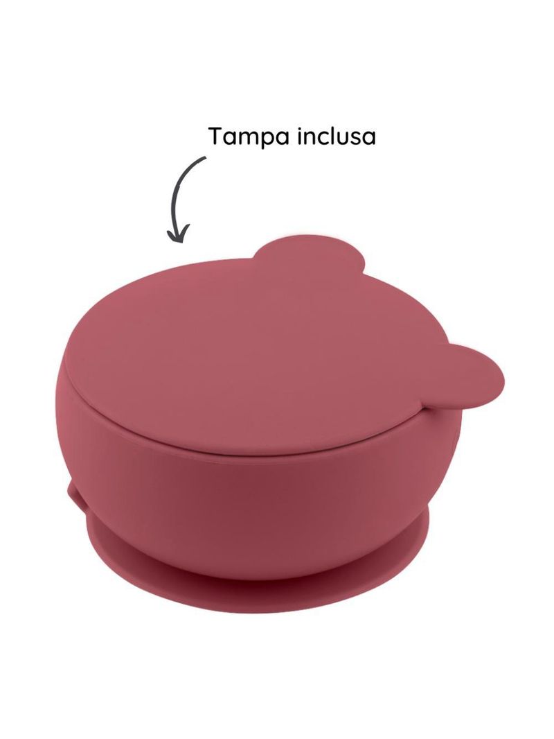 Tigela urso de silicone bowly 450ml velvet rose - minikoioi