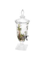 Suqueira cristal ecológico pé e tampa palm tree handpaint 2l