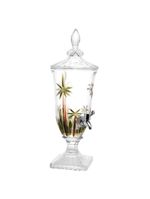 Suqueira cristal ecológico pé e tampa palm tree handpaint 2l