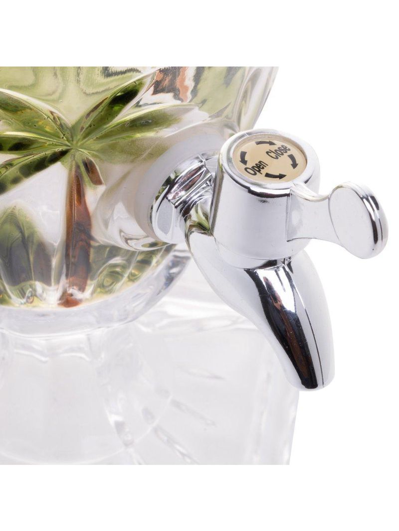 Suqueira cristal ecológico pé e tampa palm tree handpaint 2l