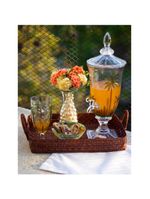 Suqueira cristal ecológico pé e tampa palm tree handpaint 2l