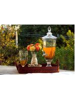 Suqueira cristal ecológico pé e tampa palm tree handpaint 2l