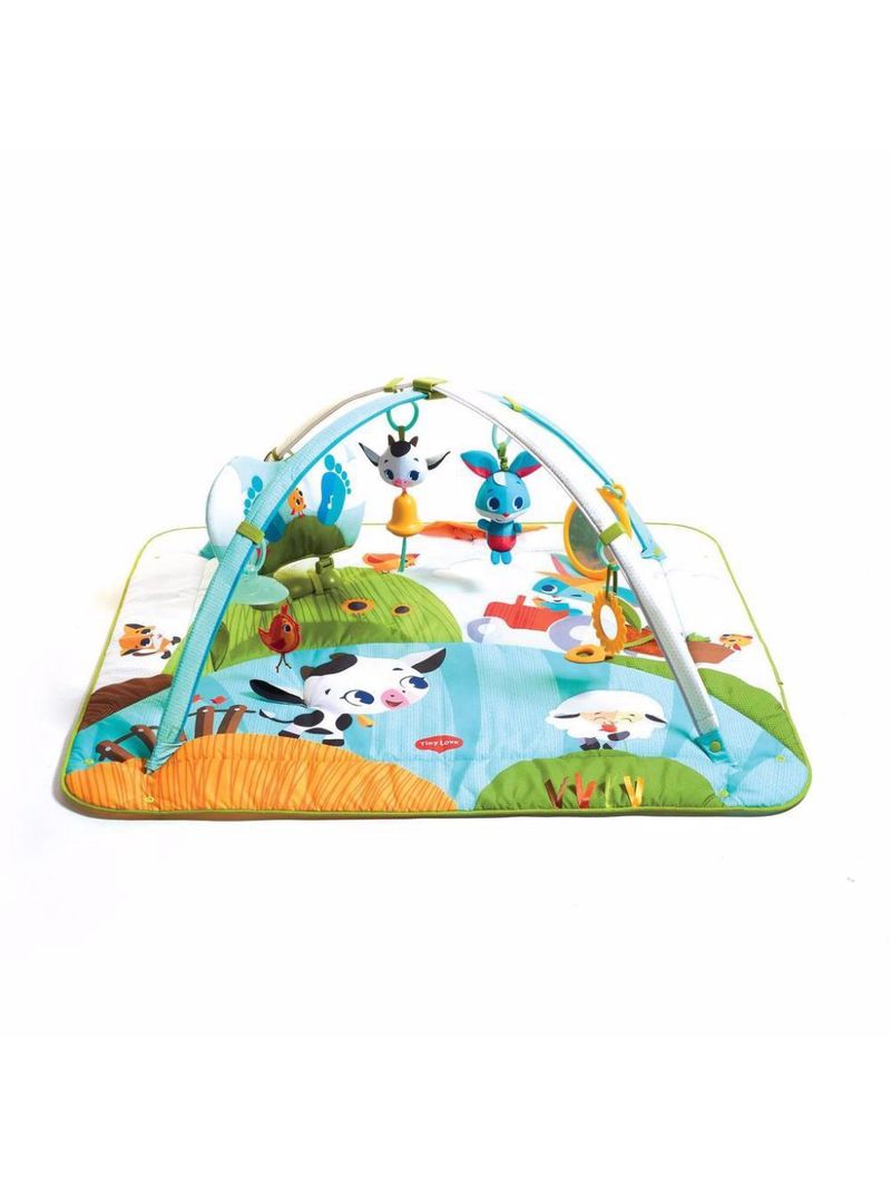 Tapete e ginásio de atividades gymini kick  play tiny farm - tiny love