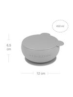 Tigela urso de silicone bowly 450ml powder grey - minikoioi