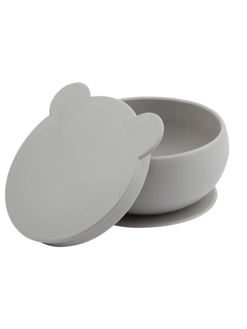 Tigela urso de silicone bowly 450ml powder grey - minikoioi
