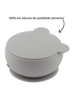 Tigela urso de silicone bowly 450ml powder grey - minikoioi