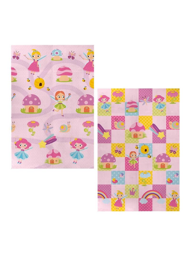 Tapete dobrável dupla face 120 x 180 cm fadinha rosa - buba