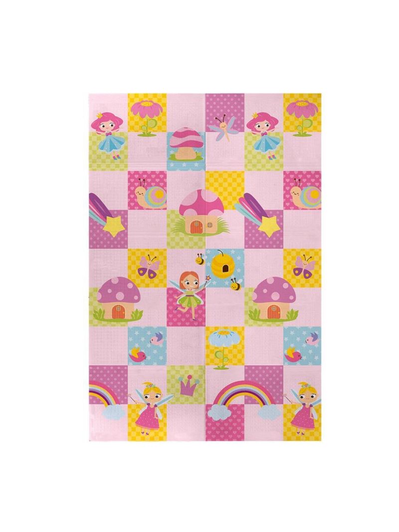 Tapete dobrável dupla face 120 x 180 cm fadinha rosa - buba