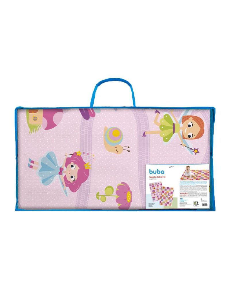Tapete dobrável dupla face 120 x 180 cm fadinha rosa - buba