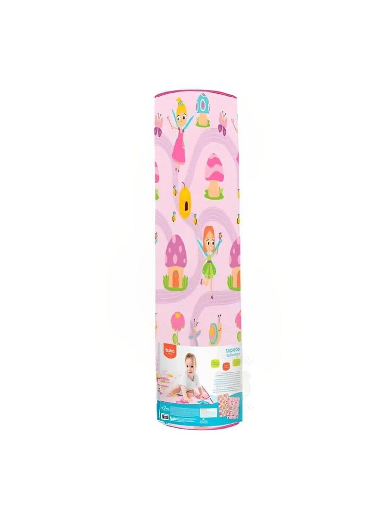 Tapete dobrável dupla face 120 x 180 cm fadinha rosa - buba