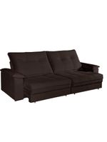 Sofá Retrátil E Reclinável 2 Lugares 2,90m Veludo Veneza Bom Pastor Marrom