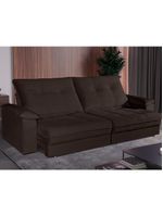 Sofá Retrátil E Reclinável 2 Lugares 2,90m Veludo Veneza Bom Pastor Marrom