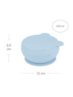 Tigela urso de silicone bowly 450ml mineral blue - minikoioi