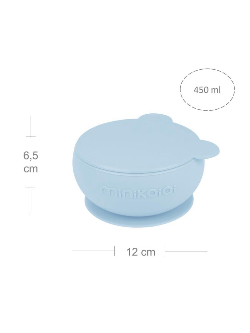 Tigela urso de silicone bowly 450ml mineral blue - minikoioi