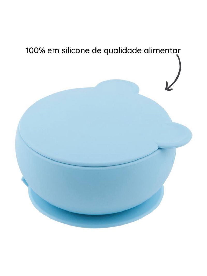 Tigela urso de silicone bowly 450ml mineral blue - minikoioi