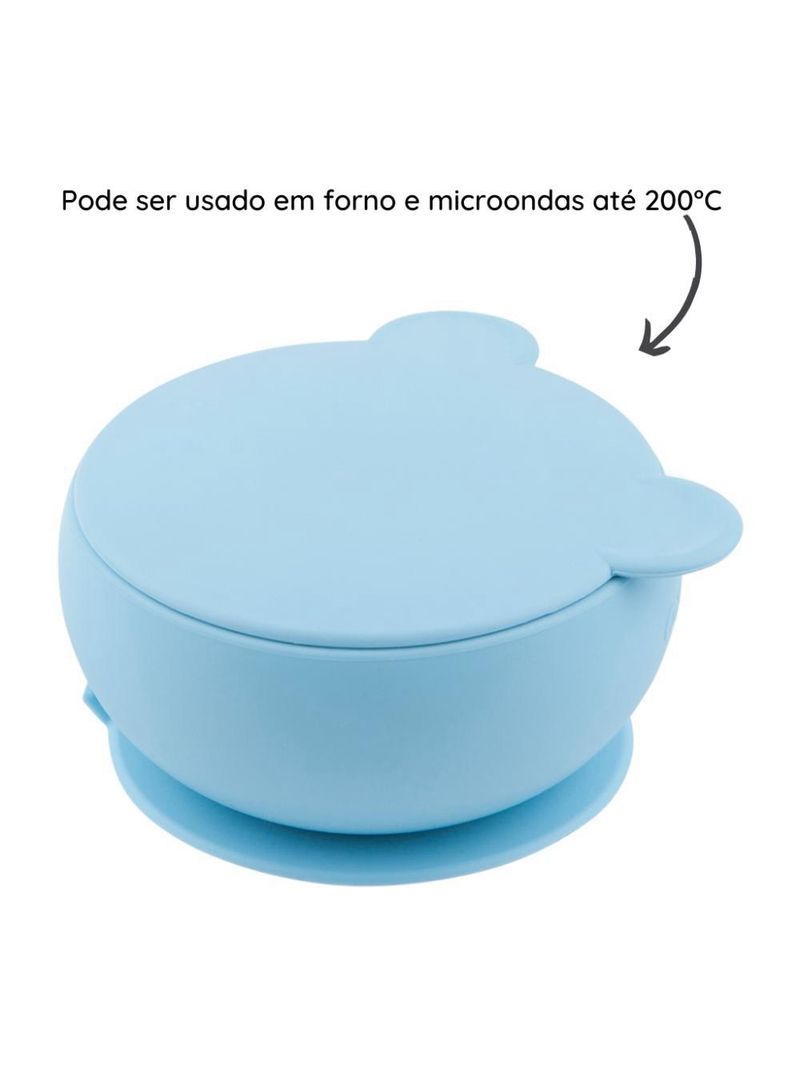 Tigela urso de silicone bowly 450ml mineral blue - minikoioi