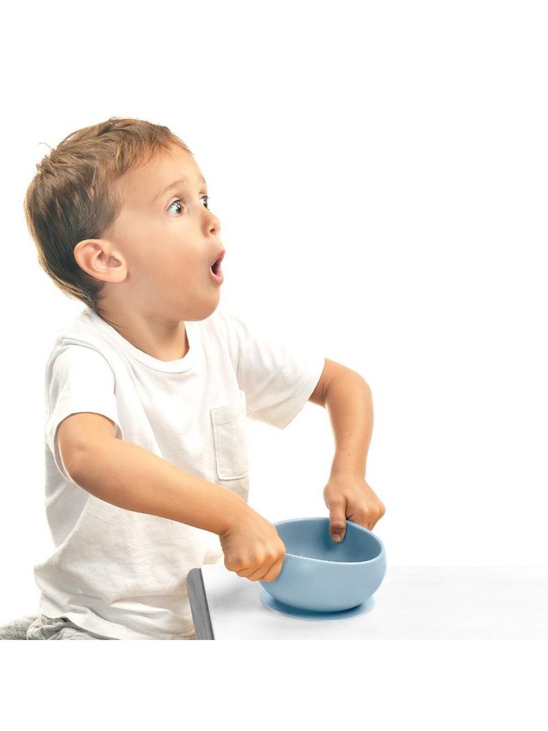 Tigela urso de silicone bowly 450ml mineral blue - minikoioi