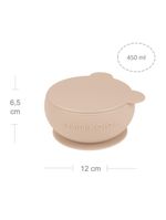 Tigela urso de silicone bowly 450ml bubble beige - minikoioi