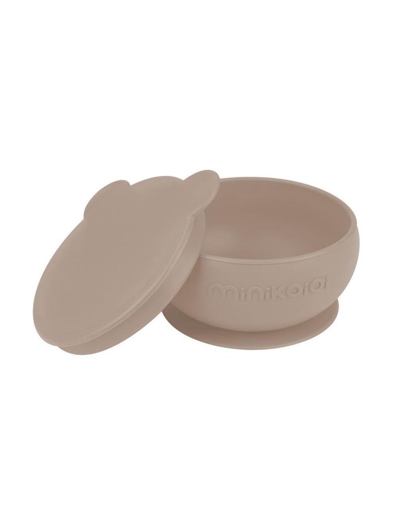 Tigela urso de silicone bowly 450ml bubble beige - minikoioi